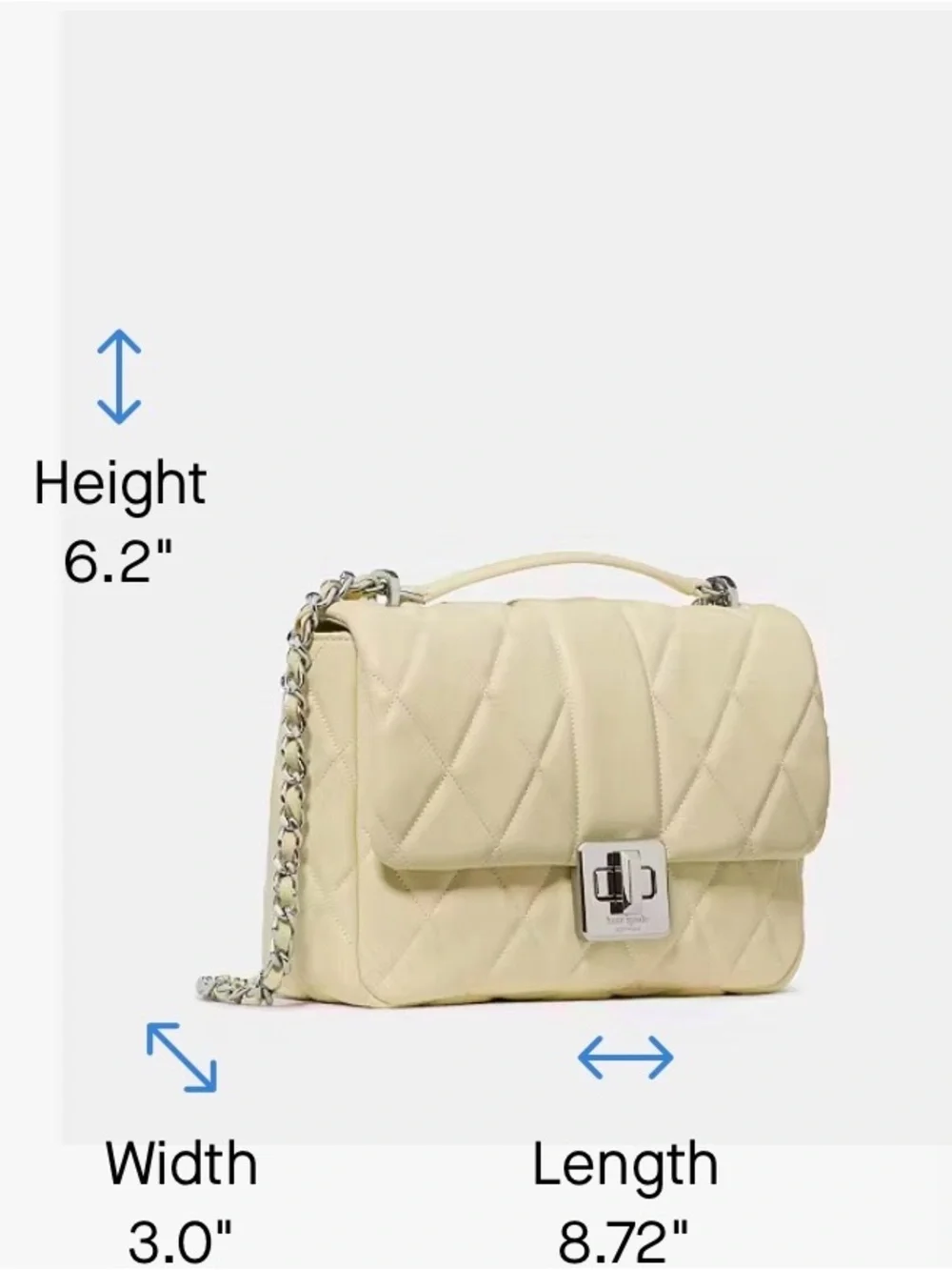 Kate Spade Carey Quilted Small Flap Crossbody Bag Lemon Fondant Yellow